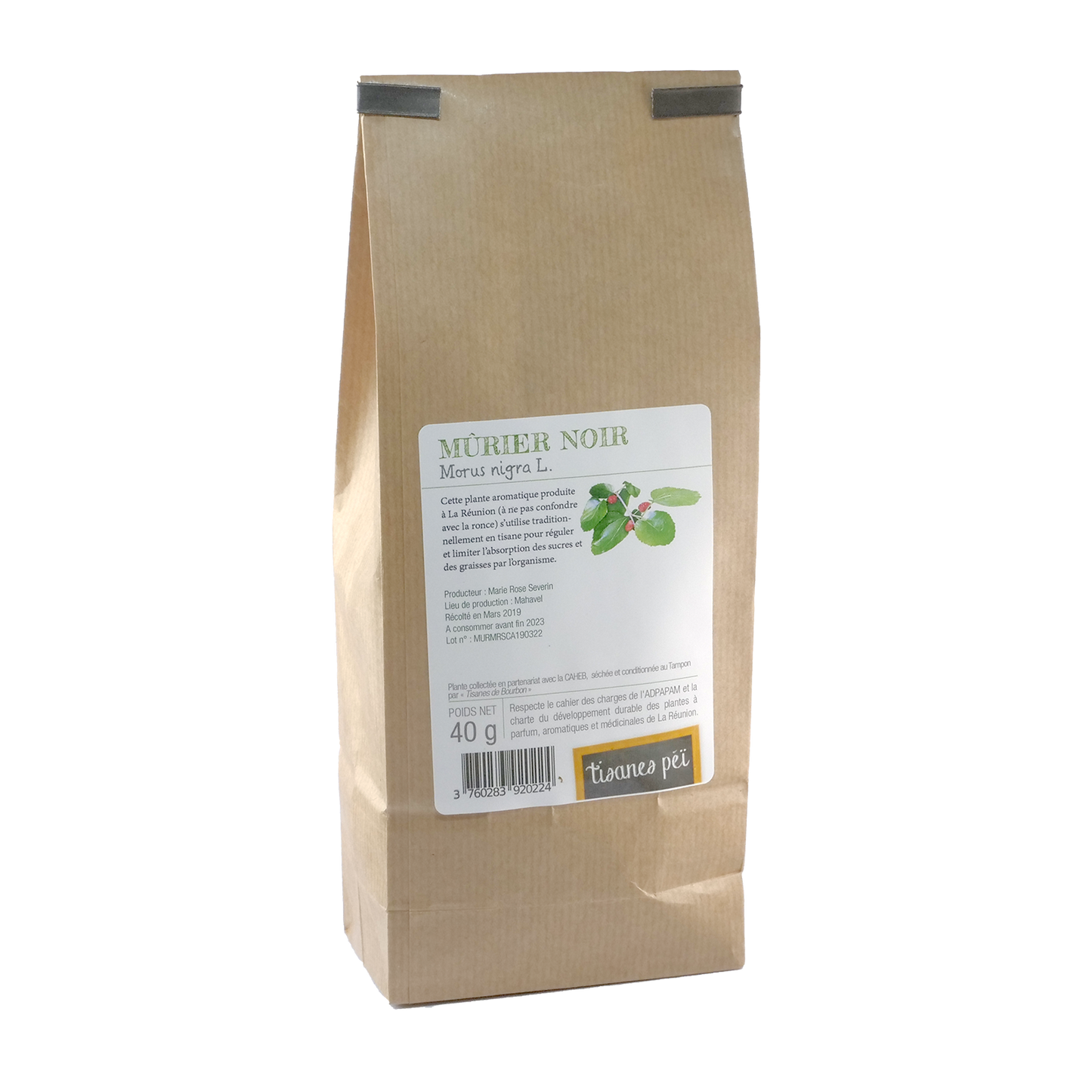 Tisanes de Bourbon - Mûrier noir, feuilles séchées, 40g