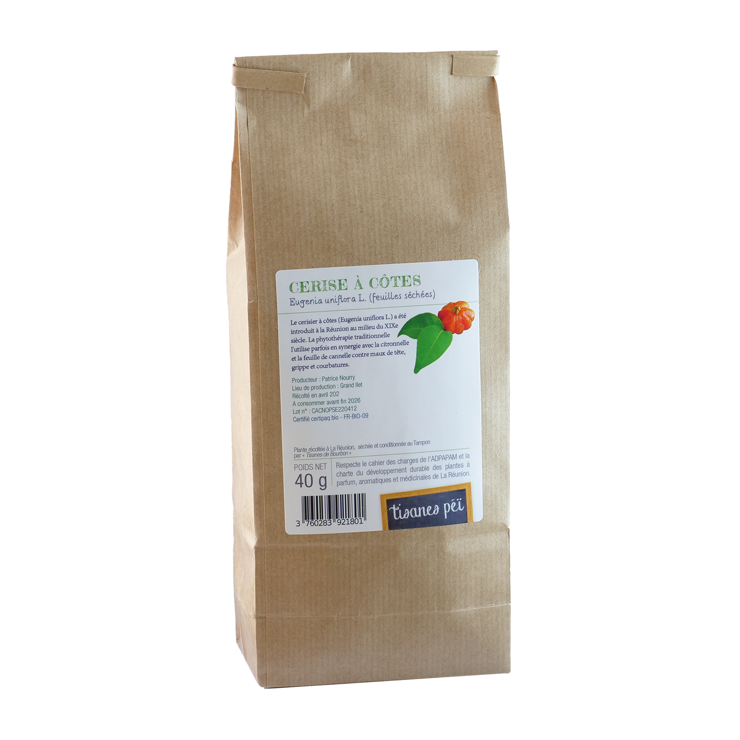 Tisanes de Bourbon - Cerise à côtes, feuilles séchées, 40g