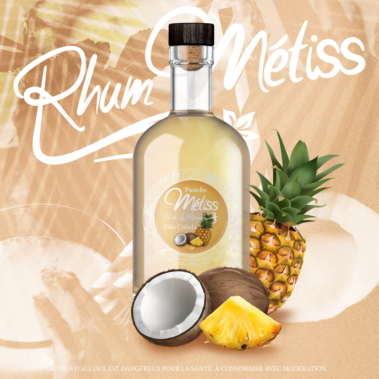 Rhum Métiss - Punch Piña Colada 35cl, 18°