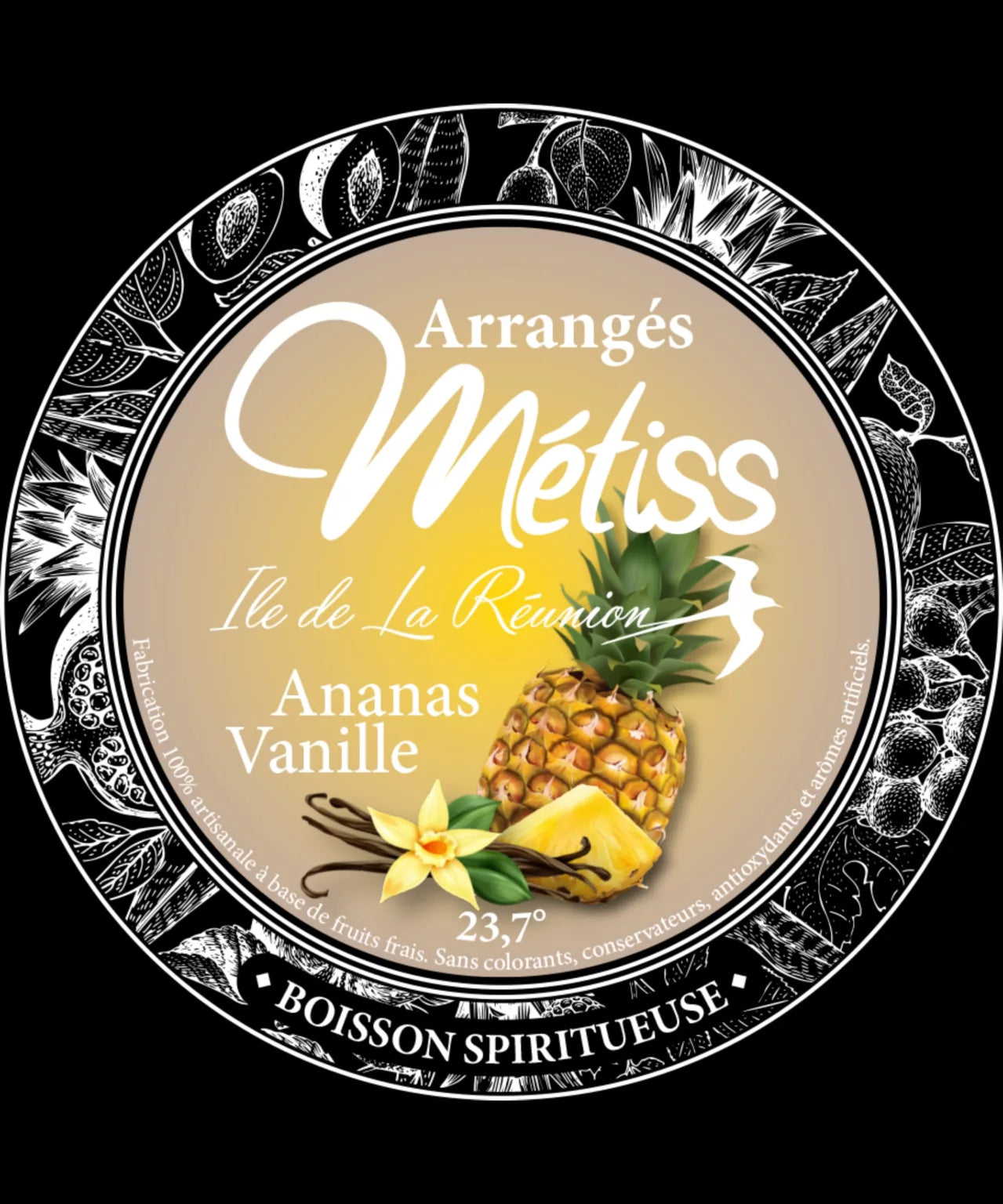 Rhum Métiss - Arrangés ananas et vanille, 35cl